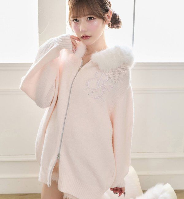  「【Premium order】ゆるたぽマシュマロフェイクファーパーカー」|ニット・セーター|