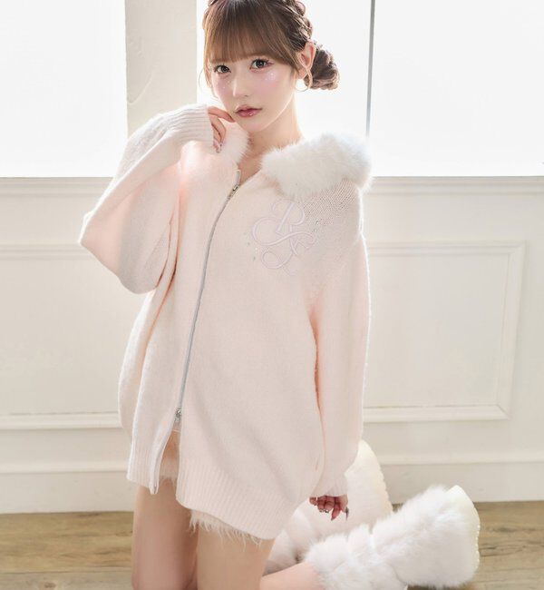  「【Premium order】ゆるたぽマシュマロフェイクファーパーカー」|ニット・セーター|