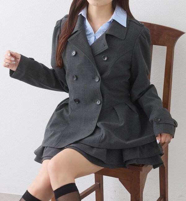  「【Premium order】くびれ爆誕ペプラムジャケット/セットアップ可能」|ダウンベスト・ベスト|