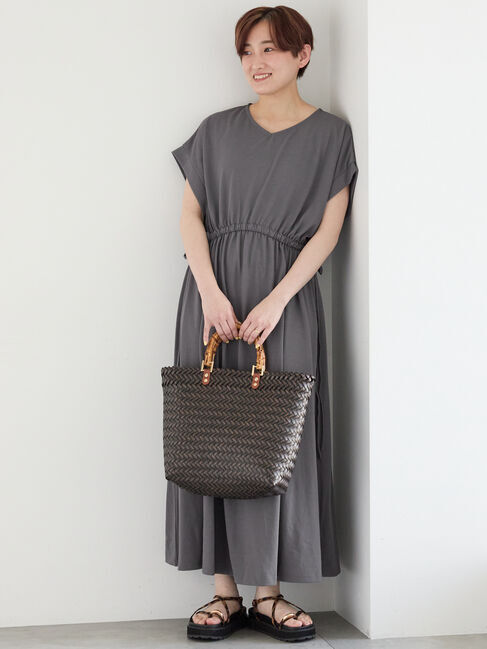 Te chichi「【多機能】ドロストカットワンピース」|ワンピース|チャコールグレー