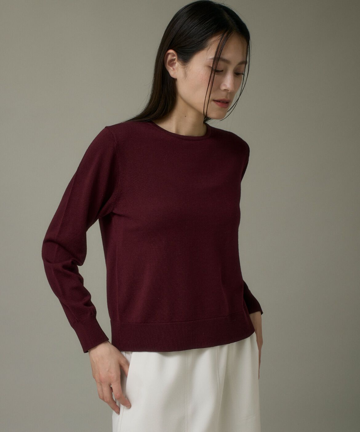 DAY by DAY it&rsquo;s international「ウォッシャブルウールベーシッククルーネックニット《HARMONY》」|ニット・セーター|ボルドー4