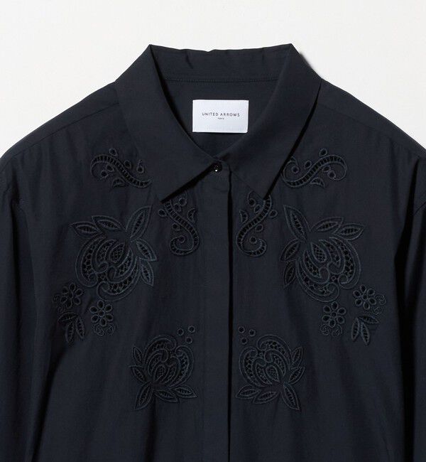 UNITED ARROWS「カットワーク シャツワンピース」|ワンピース|