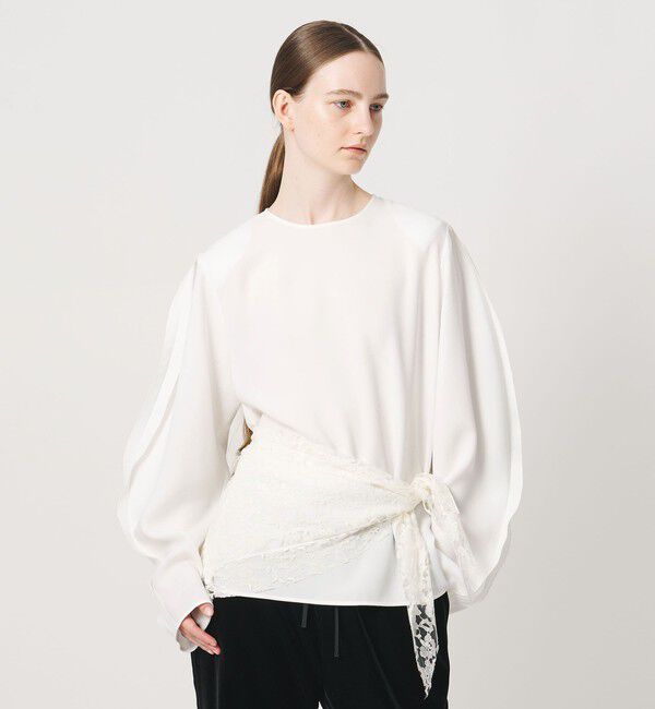 AEWEN MATOPH「＜AEWEN MATOPH＞レーススカーフ ブラウス ウォッシャブル」|シャツ・ブラウス|WHITE