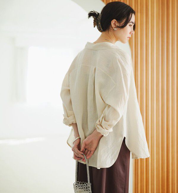 UNITED ARROWS green label relaxing「［size SHORTあり］リネン2WAYシャツ」|シャツ・ブラウス|NATURAL