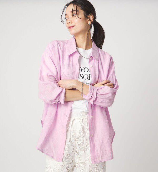 UNITED ARROWS green label relaxing「［size SHORTあり］リネン2WAYシャツ」|シャツ・ブラウス|