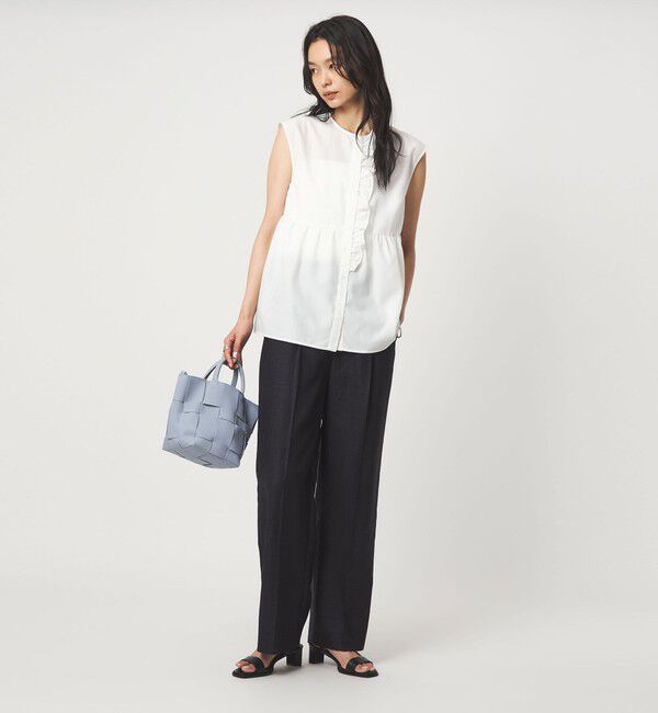 UNITED ARROWS green label relaxing「フロント フリル ノースリーブ ブラウス」|シャツ・ブラウス|