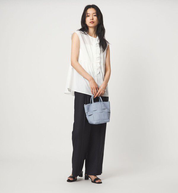 UNITED ARROWS green label relaxing「フロント フリル ノースリーブ ブラウス」|シャツ・ブラウス|