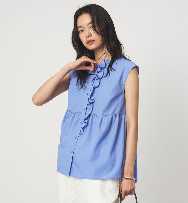UNITED ARROWS green label relaxing「フロント フリル ノースリーブ ブラウス」|シャツ・ブラウス|