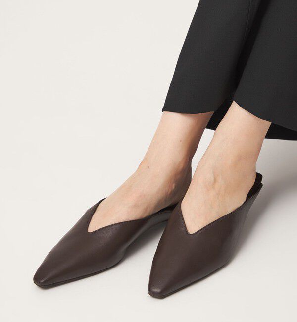 UNITED ARROWS green label relaxing「Vカットミュール」|サンダル|DK.BROWN