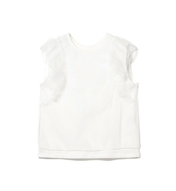 Ray BEAMS 「チュール レイヤー ラッフル フレンチスリーブ」|Tシャツ・カットソー|