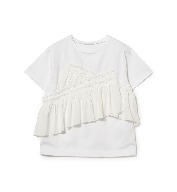 Ray BEAMS 「アシメ ギャザー フリル Tシャツ」|Tシャツ・カットソー|