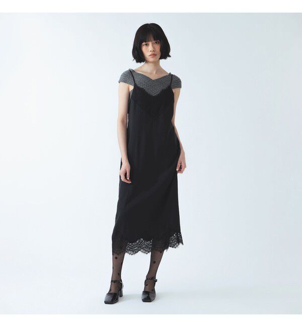 Ray BEAMS 「レース 切り替え Vネック キャミ ワンピース」|ワンピース|