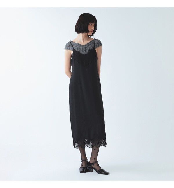 Ray BEAMS 「レース 切り替え Vネック キャミ ワンピース」|ワンピース|