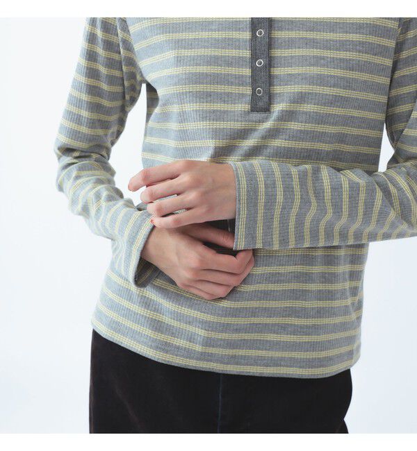 Ray BEAMS 「RIB ボーダー ヘンリーネック Tシャツ」|Tシャツ・カットソー|