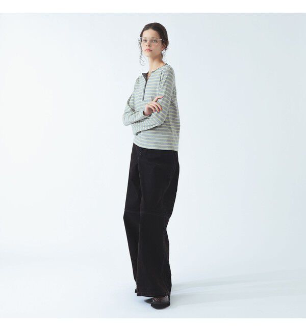 Ray BEAMS 「RIB ボーダー ヘンリーネック Tシャツ」|Tシャツ・カットソー|