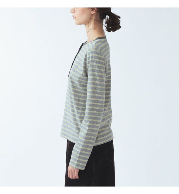 Ray BEAMS 「RIB ボーダー ヘンリーネック Tシャツ」|Tシャツ・カットソー|