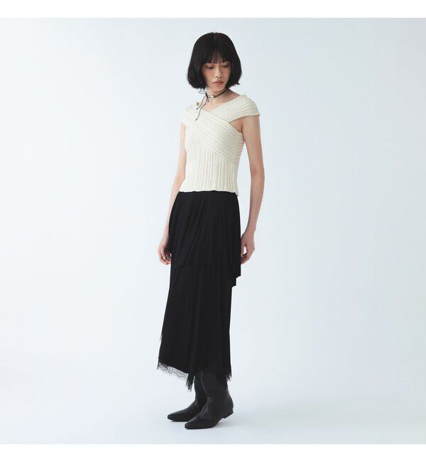 Ray BEAMS 「ケーブル クロスネック ニット タンクトップ」|その他|