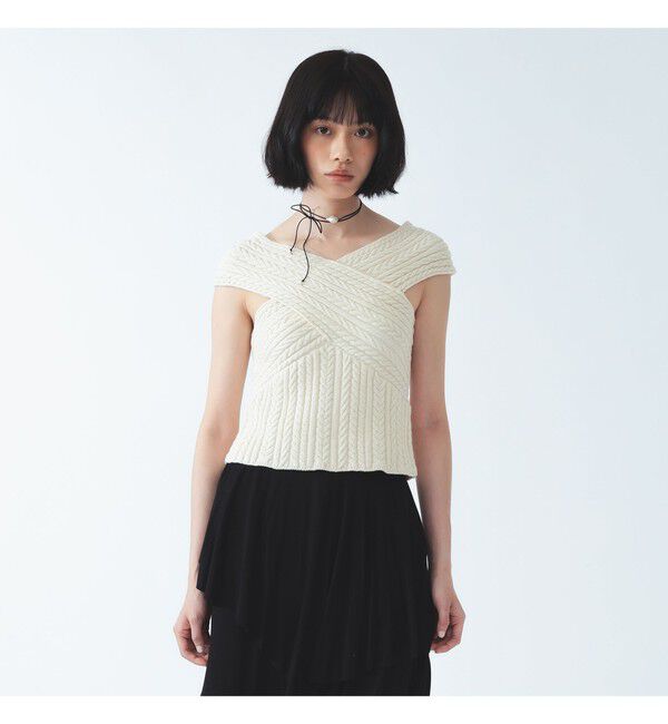 Ray BEAMS 「ケーブル クロスネック ニット タンクトップ」|その他|