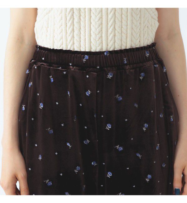 Ray BEAMS 「刺繍 ベロア イージー パンツ」|チノ|