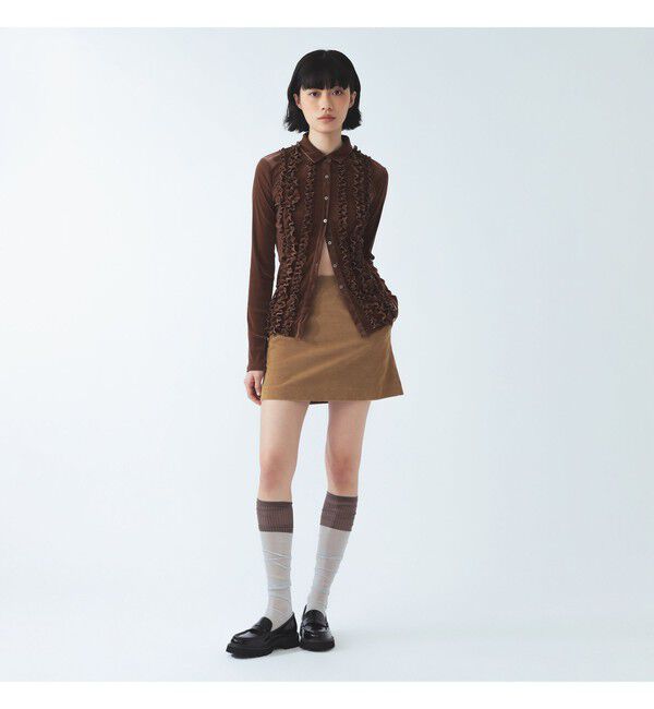 Ray BEAMS 「フロッキー チュール フリル シャツ」|シャツ・ブラウス|
