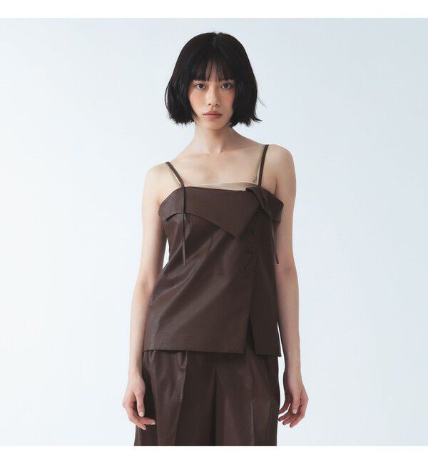 Ray BEAMS 「フェイクレザー アシンメトリー キャミソール」|キャミソール|