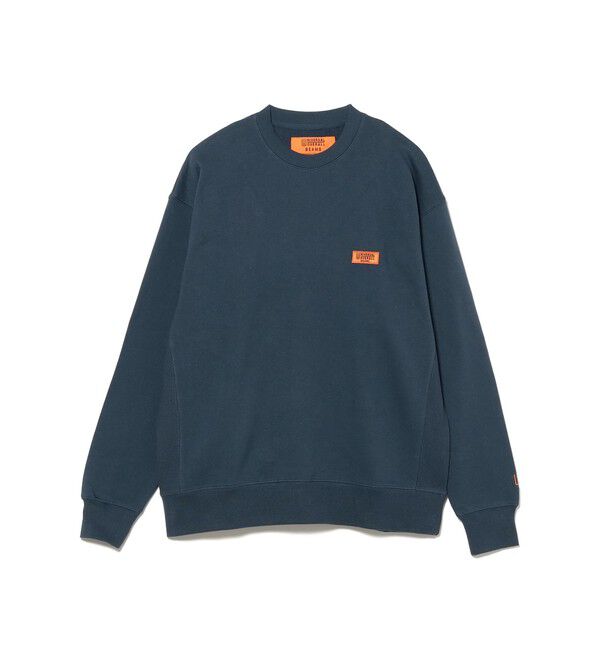 BEAMS「【別注】UNIVERSAL OVERALL / ロゴ クルーネック スウェット」|スウェット・ジャージ|D.NAVY