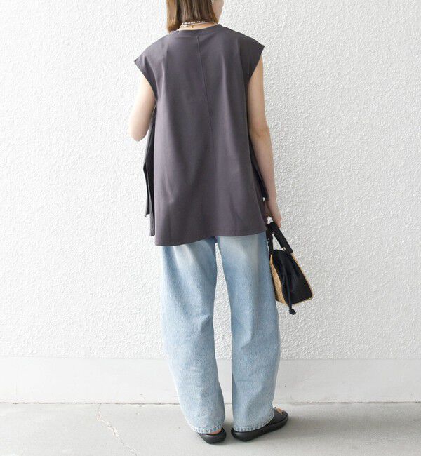 SHIPS any「SHIPS any:〈接触冷感/汗染み防止加工/洗濯機可能〉Aライン フレンチスリーブ TEE」|Tシャツ・カットソー|