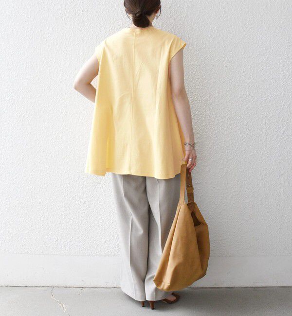 SHIPS any「SHIPS any:〈接触冷感/汗染み防止加工/洗濯機可能〉Aライン フレンチスリーブ TEE」|Tシャツ・カットソー|