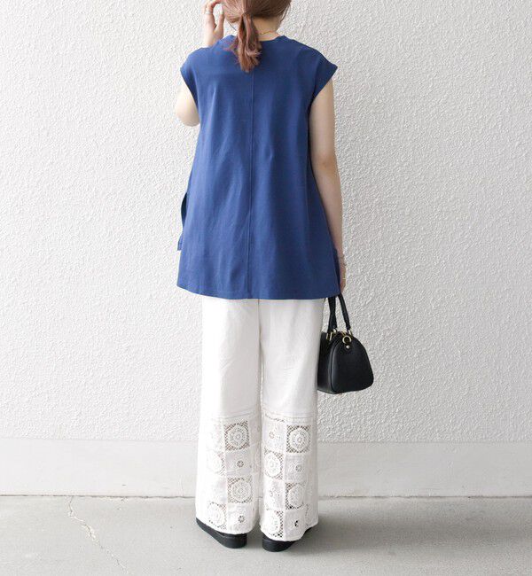 SHIPS any「SHIPS any:〈接触冷感/汗染み防止加工/洗濯機可能〉Aライン フレンチスリーブ TEE」|Tシャツ・カットソー|