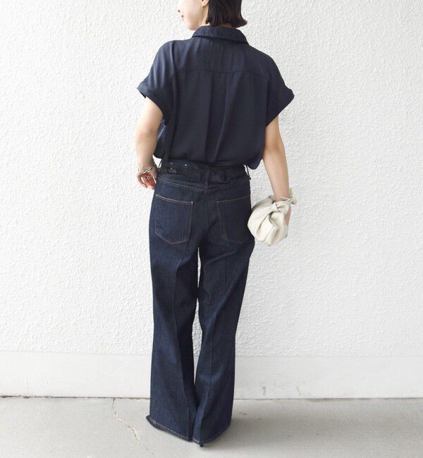 SHIPS for women「〈手洗い可能〉サテン 襟 タック デザイン ブラウス」|シャツ・ブラウス|