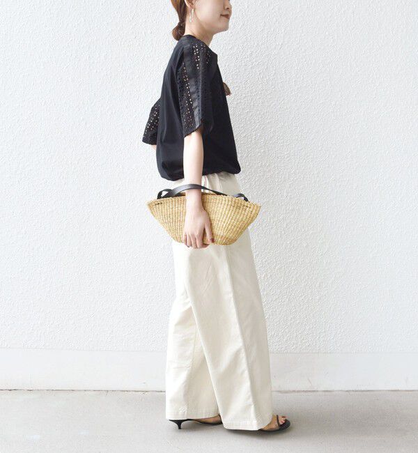 SHIPS for women「【WEB限定】〈手洗い可能〉レース コンビ ショート スリーブ カットソー」|Tシャツ・カットソー|