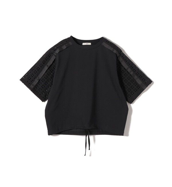 SHIPS for women「【WEB限定】〈手洗い可能〉レース コンビ ショート スリーブ カットソー」|Tシャツ・カットソー|
