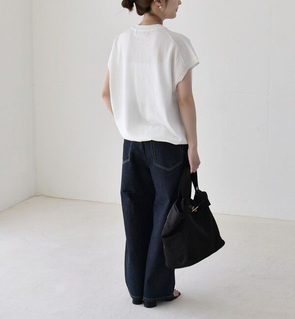 quaranciel「quaranciel:〈手洗い可能〉ドロスト フレンチスリーブ シアー ニット プルオーバー」|ニット・セーター|