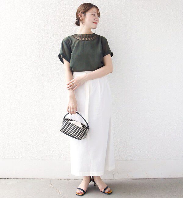 SHIPS for women「〈手洗い可能〉襟 刺繍 デザイン ヴィンテージ スパン ブラウス」|シャツ・ブラウス|