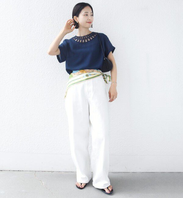 SHIPS for women「〈手洗い可能〉襟 刺繍 デザイン ヴィンテージ スパン ブラウス」|シャツ・ブラウス|