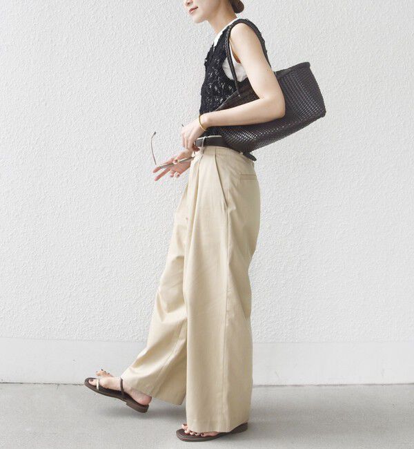 SHIPS for women「〈手洗い可能〉ラッセル レース 前後 2WAY ノースリーブ プルオーバー」|タンクトップ|