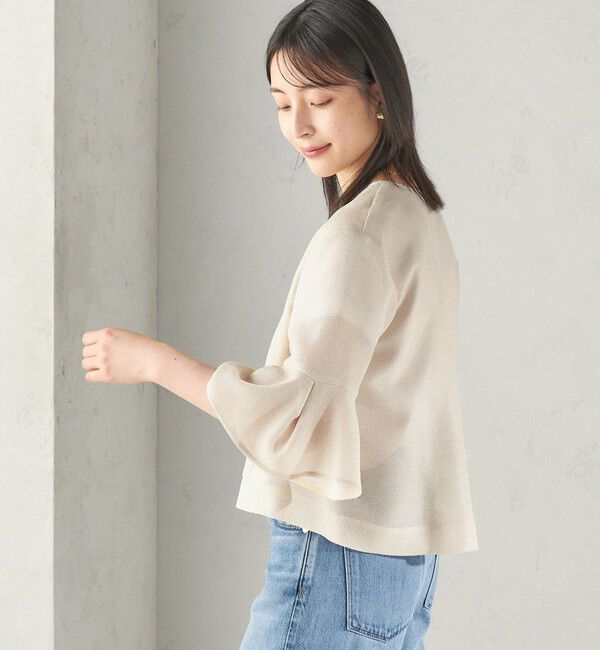 SHIPS for women「〈手洗い可能〉シャンブレー カラミ ノーカラー ジャケット」|ノーカラージャケット|