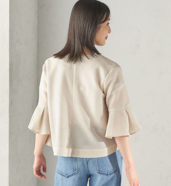 SHIPS for women「〈手洗い可能〉シャンブレー カラミ ノーカラー ジャケット」|ノーカラージャケット|