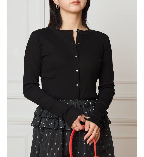 IENA LA BOUCLE「IENA LA BOUCLE コットンリブカーディガン」|カーディガン|