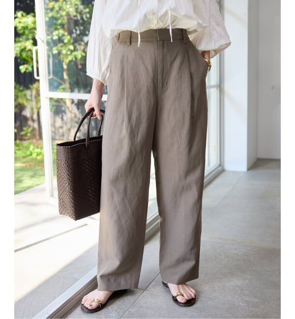 SLOBE IENA「《セットアップ対応可》リネン混パンツ」|その他|