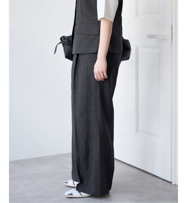 IENA「《セットアップ対応》ウォッシャブル リネン混スラックス」|スラックス|