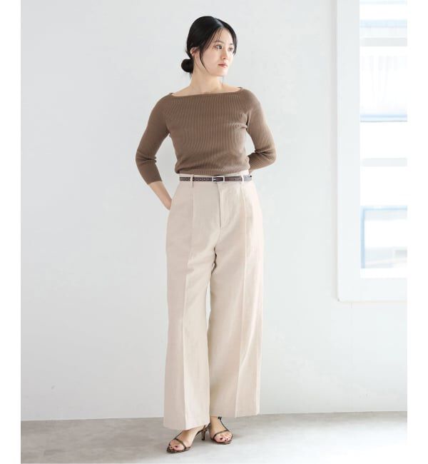 IENA「《セットアップ対応》ウォッシャブル リネン混スラックス」|スラックス|
