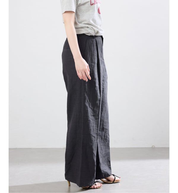 IENA「《セットアップ対応》ウォッシャブル リネン混スラックス」|スラックス|