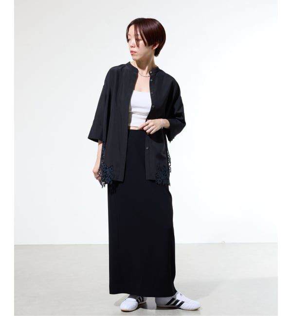 IENA「《接触冷感/防シワ》ストレッチジョーゼット Iラインスカート」|スカート|