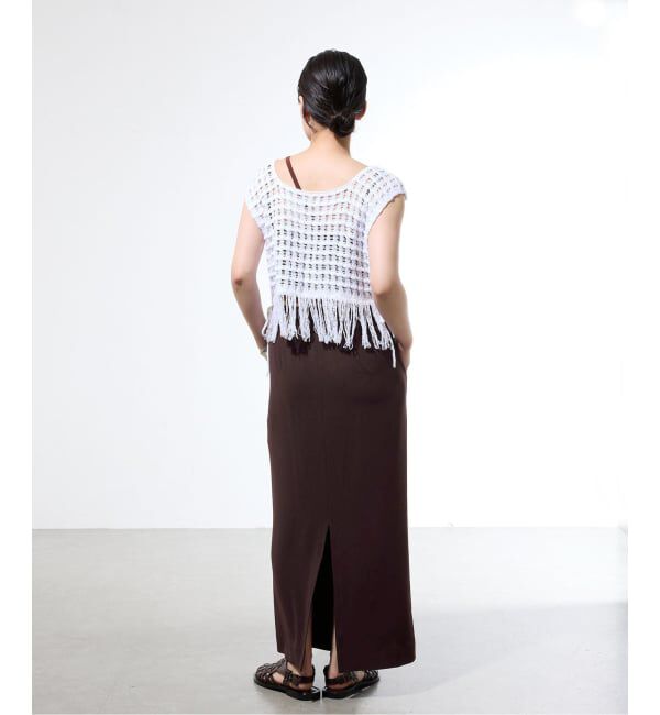 IENA「《接触冷感/防シワ》ストレッチジョーゼット Iラインスカート」|スカート|
