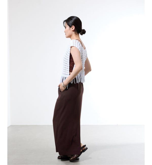 IENA「《接触冷感/防シワ》ストレッチジョーゼット Iラインスカート」|スカート|