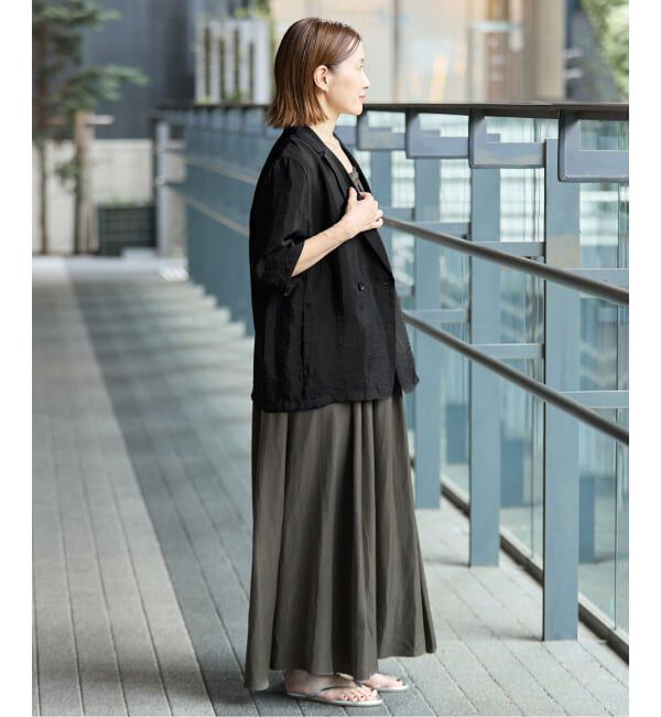 IENA「《接触冷感》ウォッシャブル シアーショートスリーブジャケット」|テーラードジャケット|