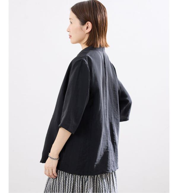 IENA「《接触冷感》ウォッシャブル シアーショートスリーブジャケット」|テーラードジャケット|