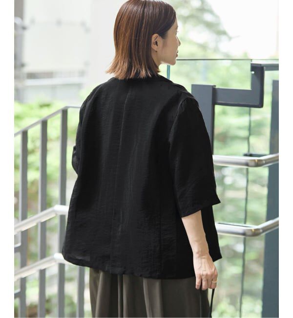 IENA「《接触冷感》ウォッシャブル シアーショートスリーブジャケット」|テーラードジャケット|