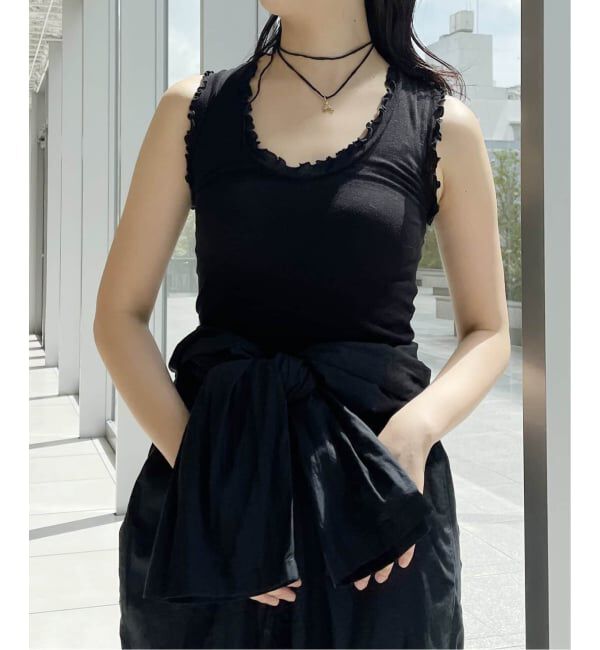 IENA LA BOUCLE「《追加》seamless basic./シームレスベーシック Flounce タンクトップ」|タンクトップ|